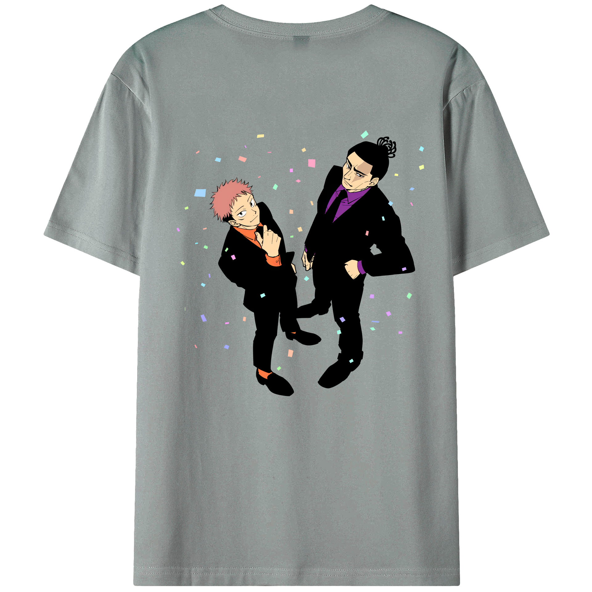 （画像用） 呪術廻戦 Jujutsu Kaisen 綿100％ メンズ半袖Tシャツ（バックプリント） 通気性